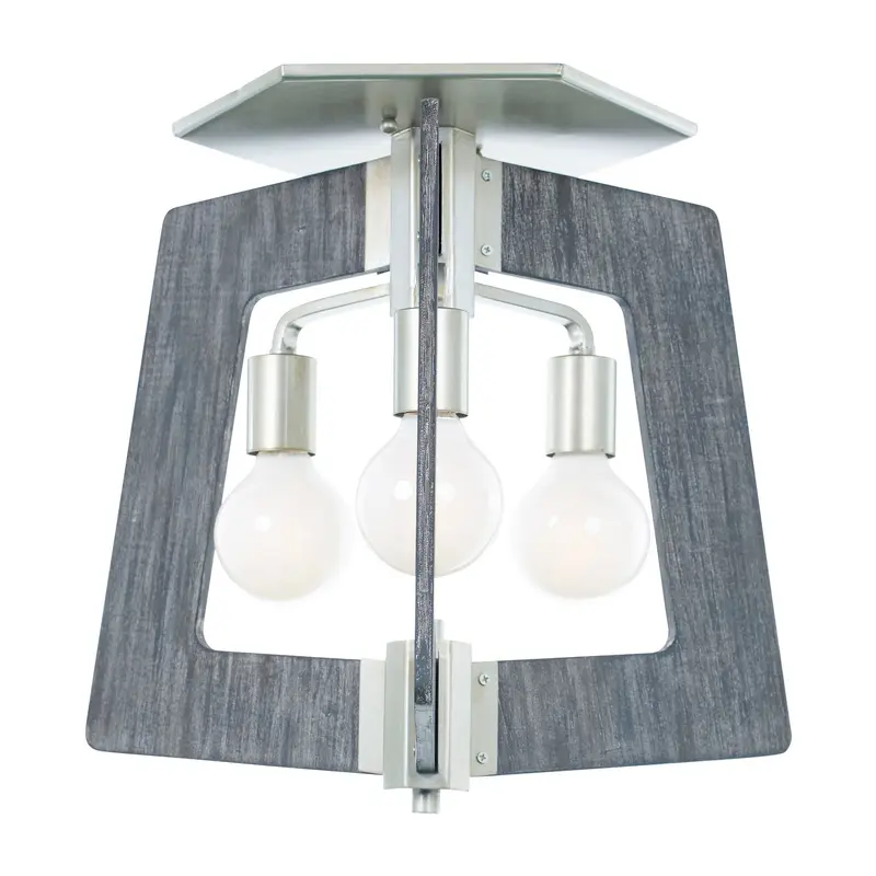 Lofty Three Light Semi Flush Mount Steel