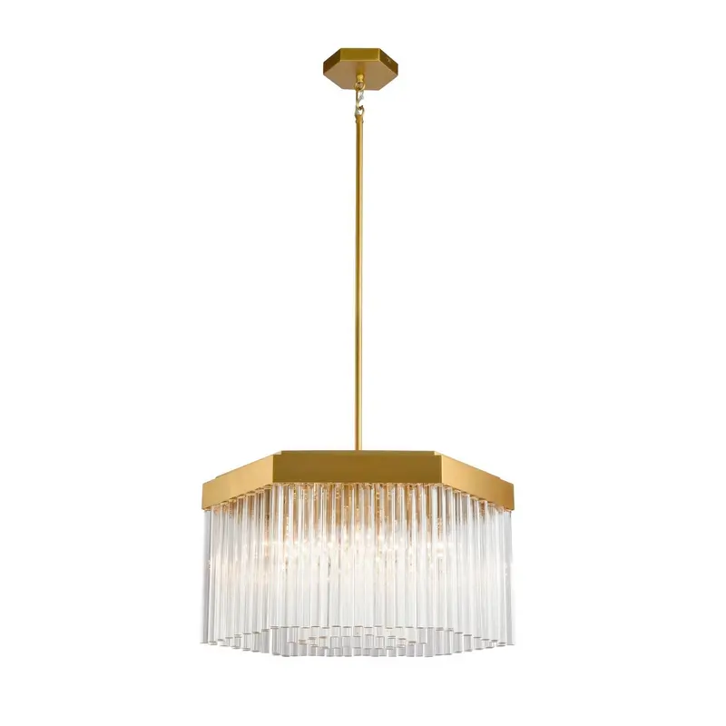 Emma Seven Light Chandelier Brushed Brass