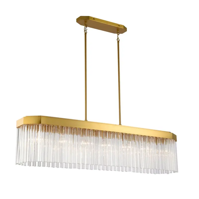 Emma Seven Light Island Pendant Brushed Brass