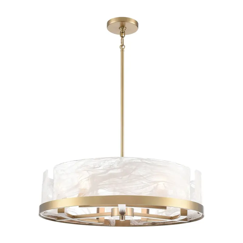 Skye Six Light Chandelier Brass