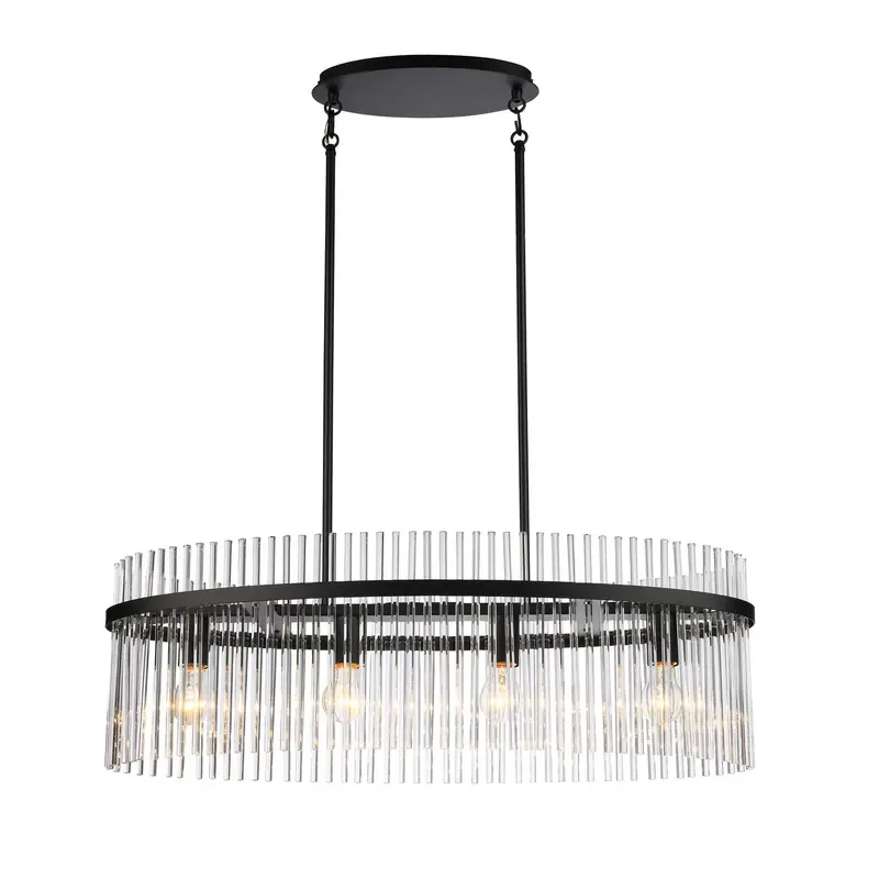 Ava Four Light Island Pendant Black