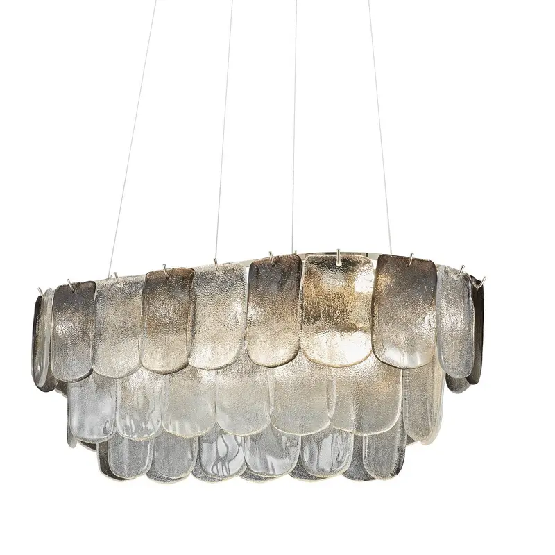 Bianca 12 Light Island Pendant Polished Nickel, Crystalline Smoke