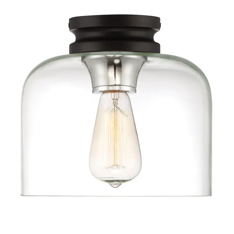 Ezra One Light Flushmount Black