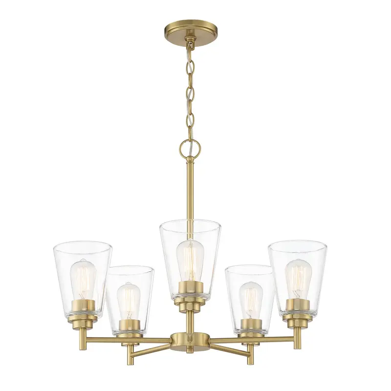 Westin Five Light Chandelier Brushed Gold