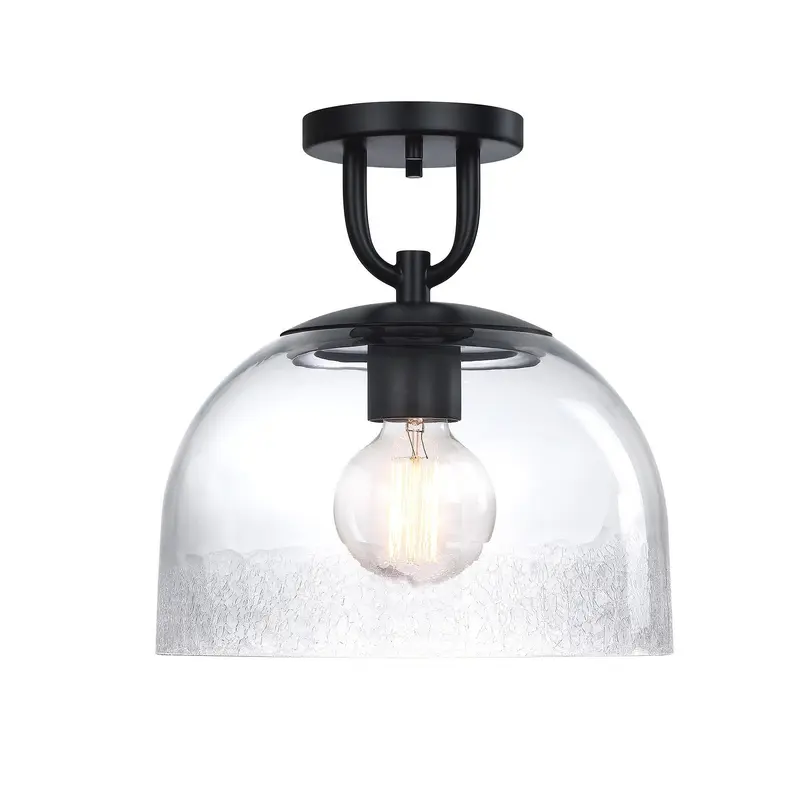 Astra One Light Semi Flush Mount Matte Black