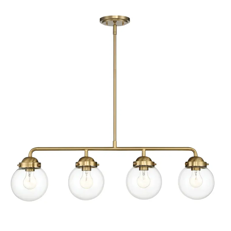 Knoll Four Light Island Pendant Brushed Gold