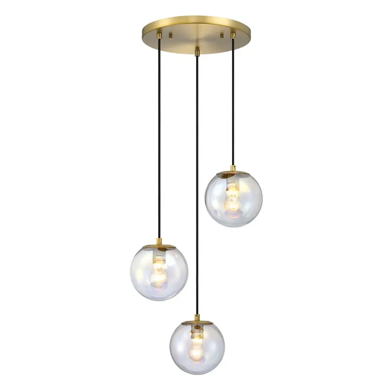 Neva Three Light Chandelier Brushed Gold