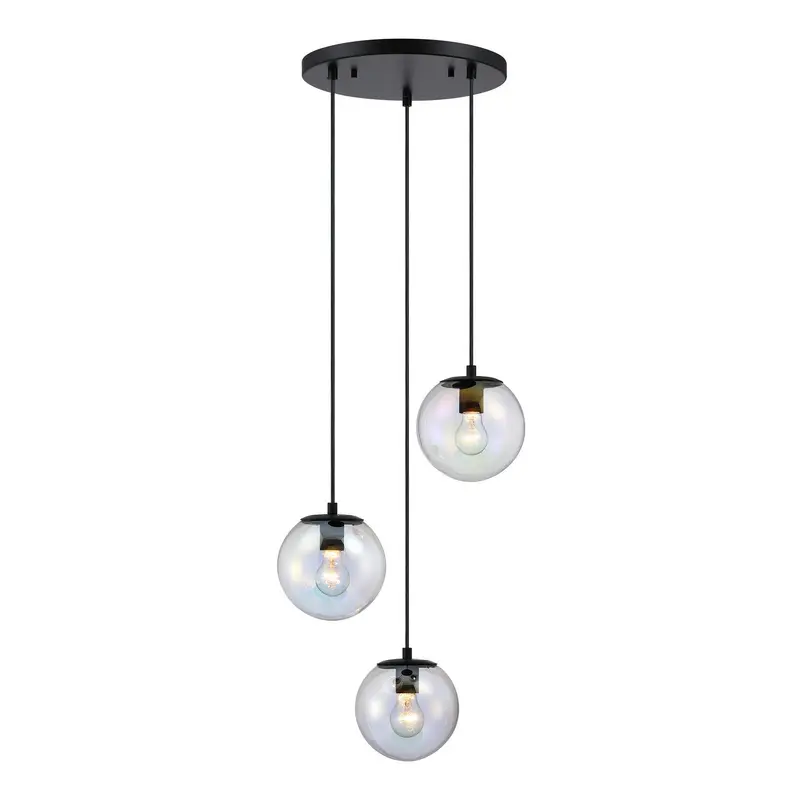 Neva Three Light Chandelier Matte Black