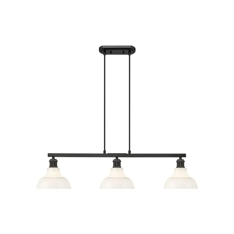 Carver Three Light Linear Pendant Matte Black