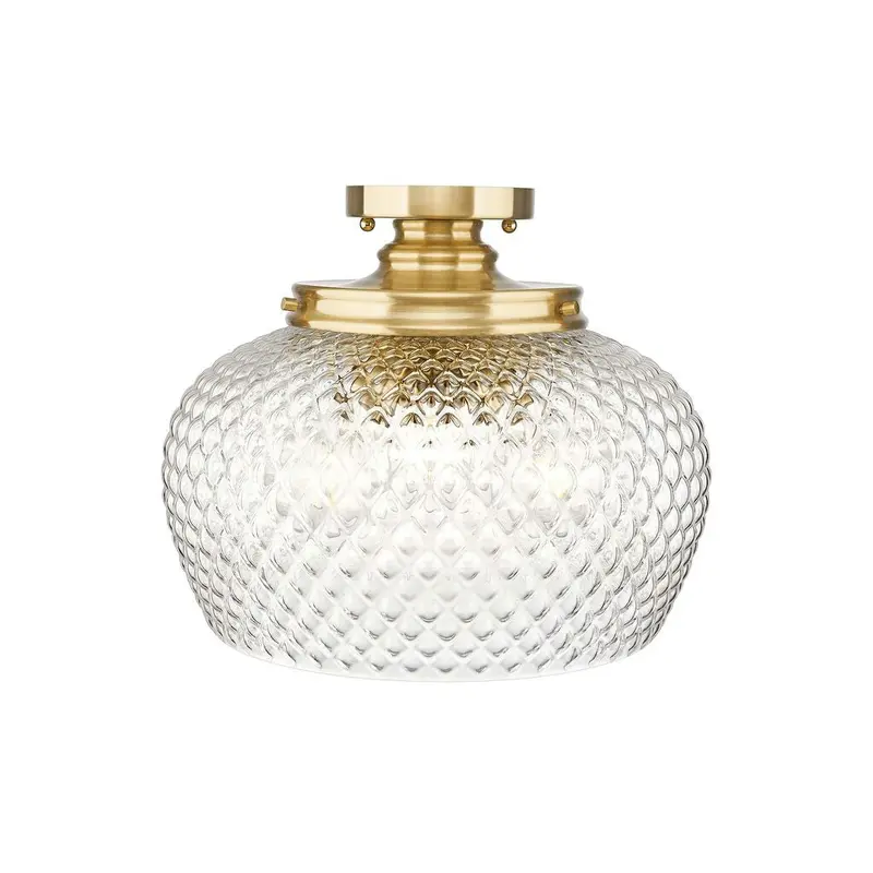 Adeline Three Light Semi-Flush Mount Modern Brushed Gold