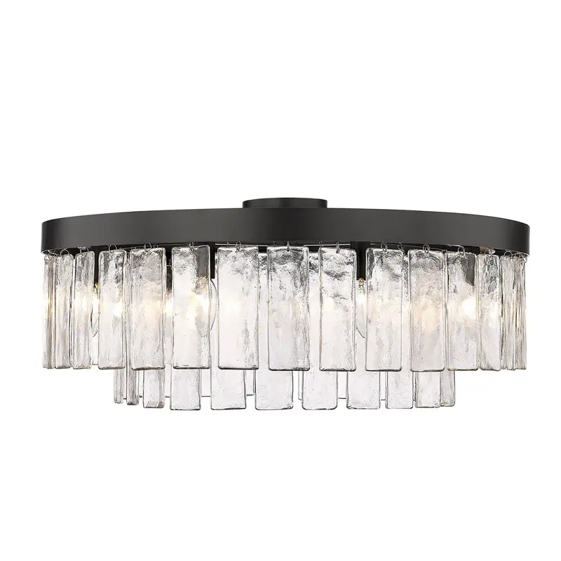 Ciara Nine Light Semi-Flush Mount Matte Black