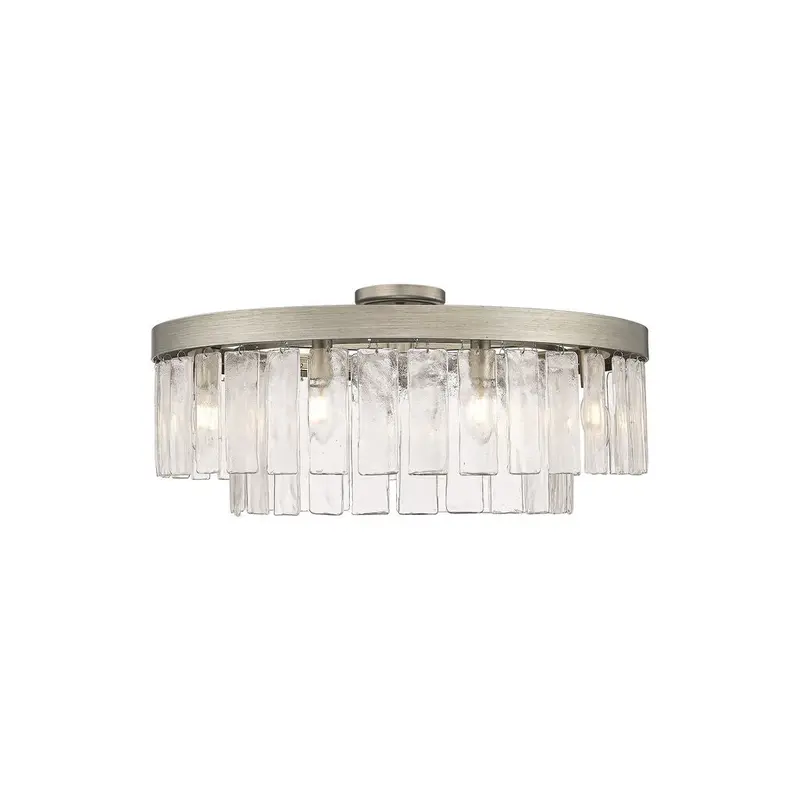 Ciara Nine Light Semi-Flush Mount Peruvian Silver