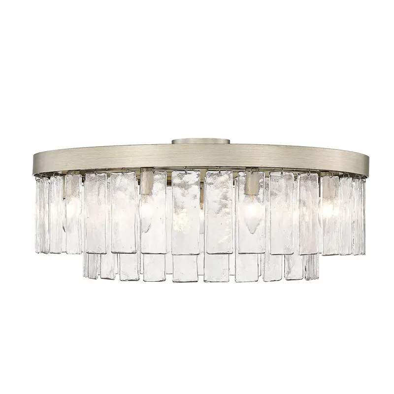 Ciara Nine Light Semi-Flush Mount White Gold