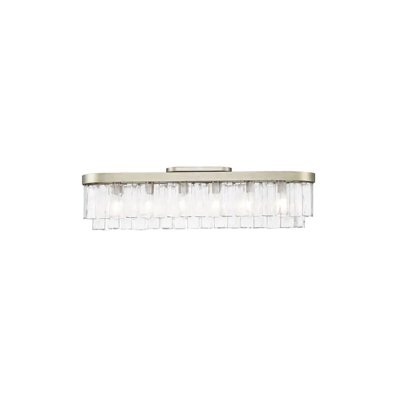 Ciara Six Light Flush Mount White Gold
