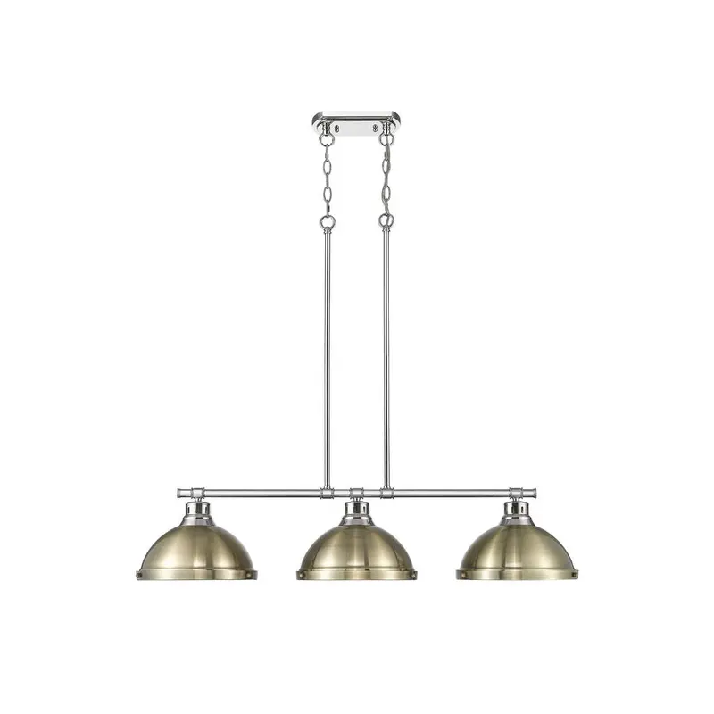 Duncan Three Light Linear Pendant Chrome