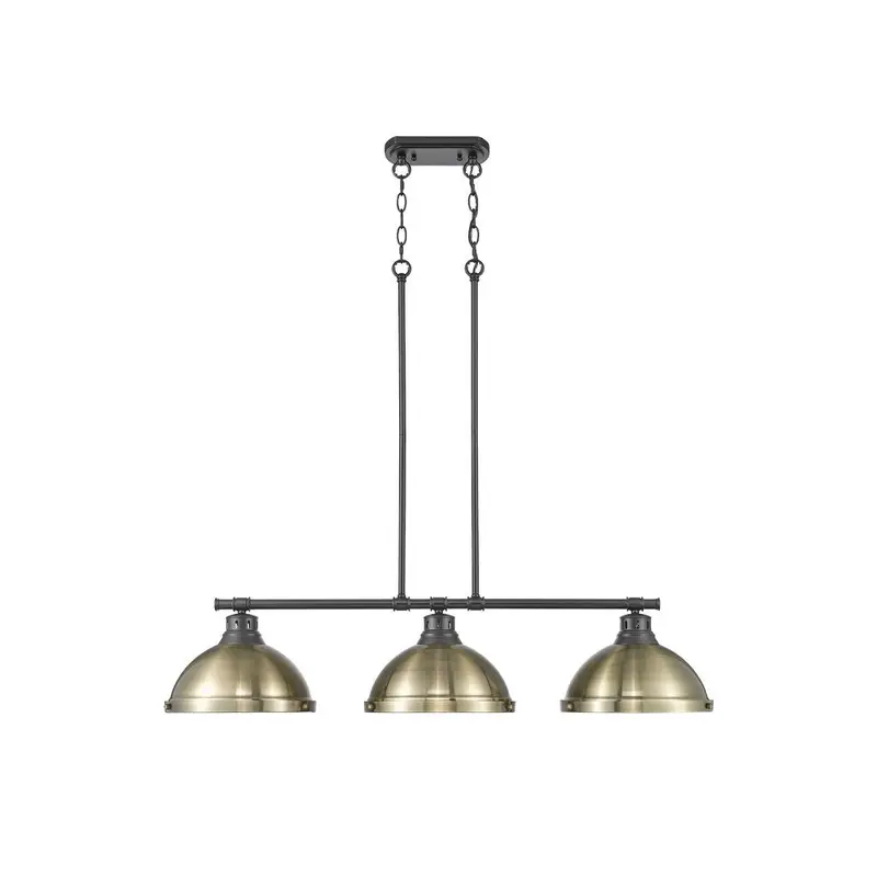Duncan Three Light Linear Pendant Matte Black