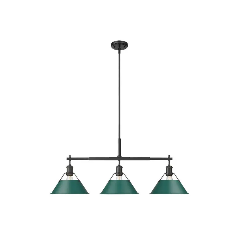Orwell Three Light Linear Pendant Matte Black
