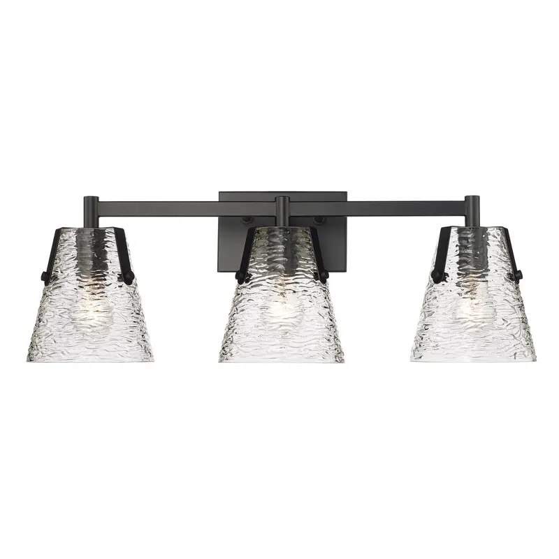 Analia Three Light Vanity Matte Black