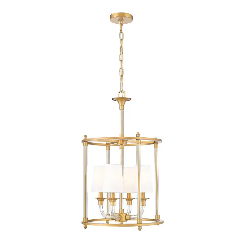 Katerina Four Light Chandelier Rubbed Brass