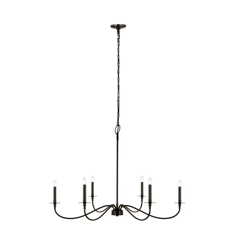 Arrington Six Light Chandelier Matte Black