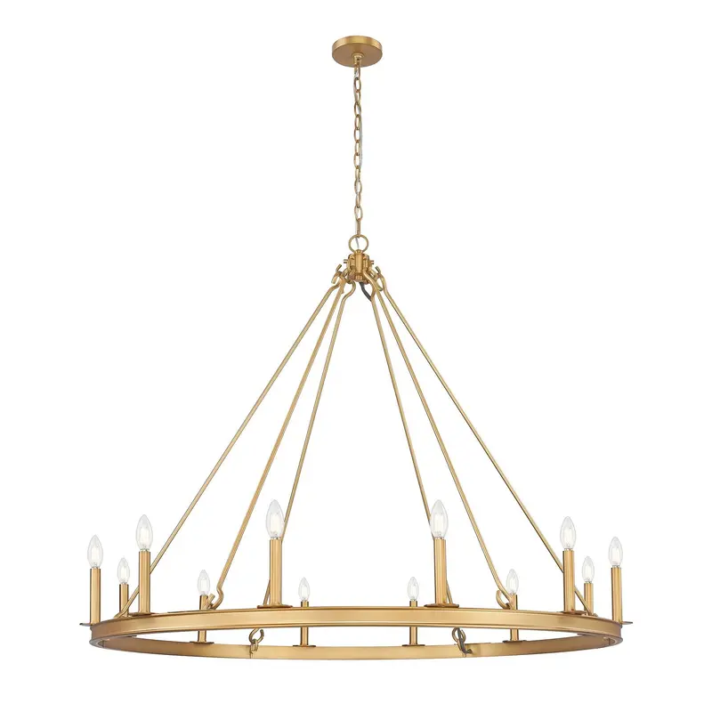 Barclay 12 Light Chandelier Rubbed Brass