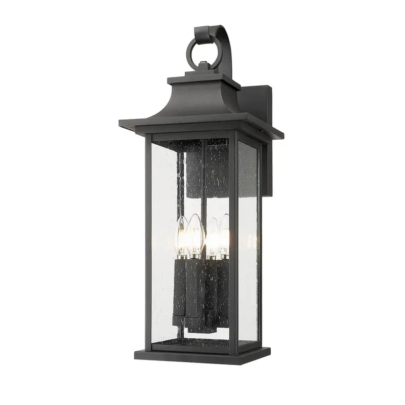 Tiberius Four Light Outdoor Wall Light Black