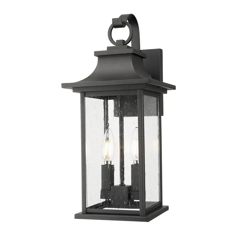 Tiberius Two Light Outdoor Wall Sconce Black