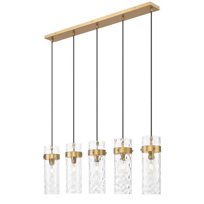 Fontaine Five Light Linear Chandelier Rubbed Brass