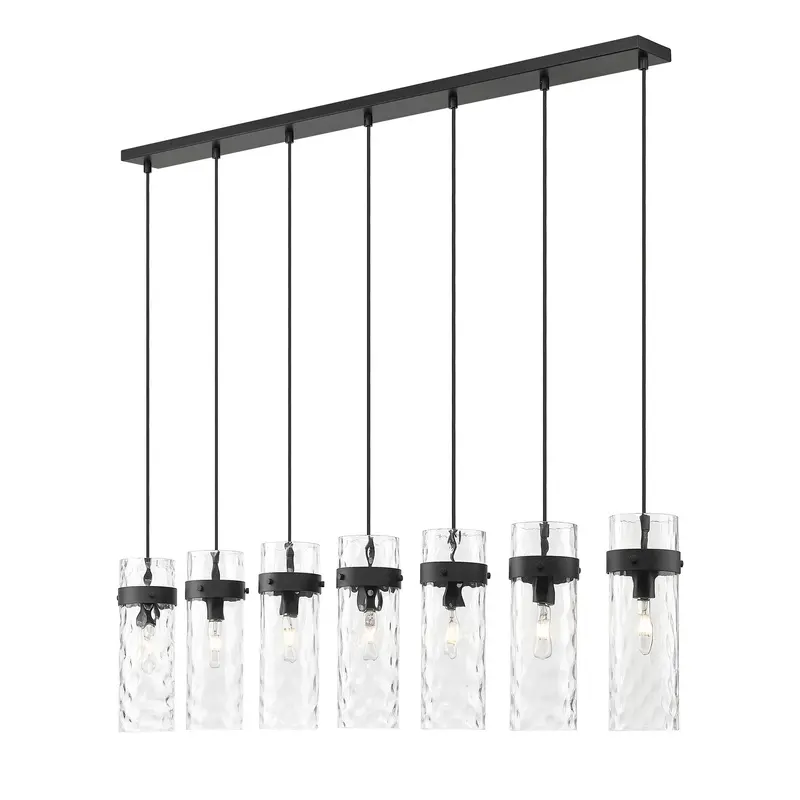 Fontaine Seven Light Linear Chandelier Matte Black
