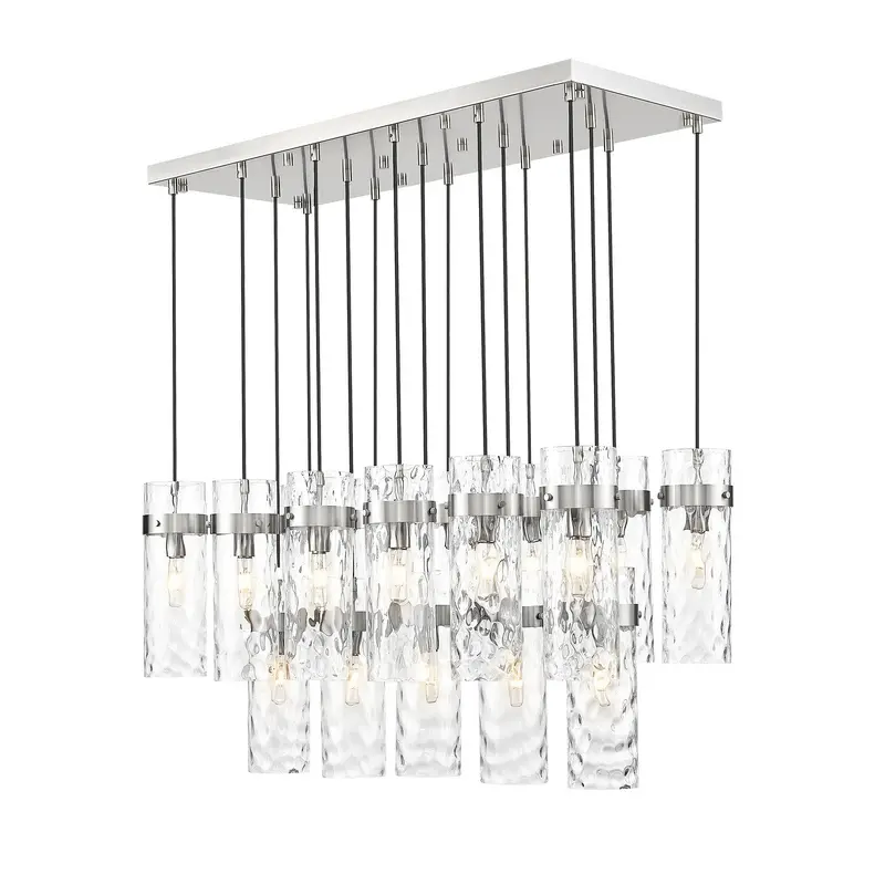 Fontaine 17 Light Linear Chandelier Brushed Nickel