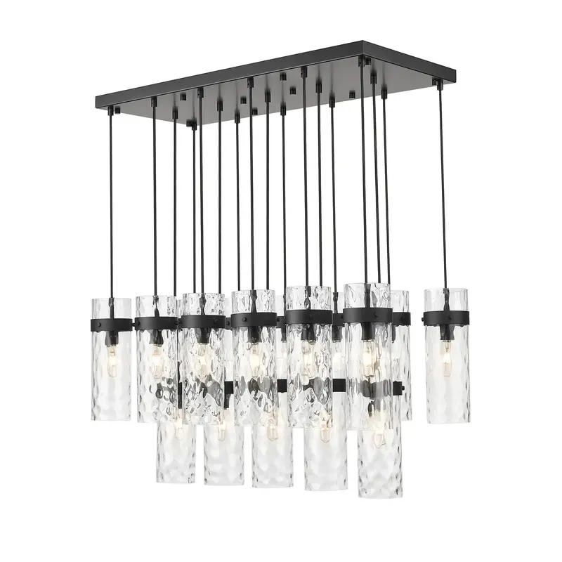 Fontaine 17 Light Linear Chandelier Matte Black