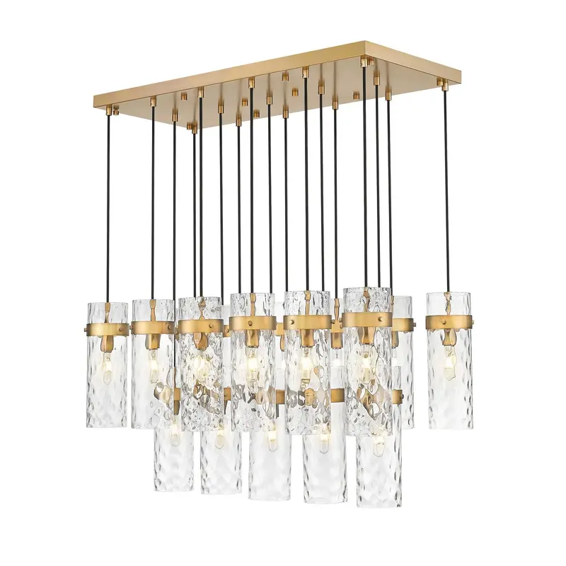 Fontaine 17 Light Linear Chandelier Rubbed Brass