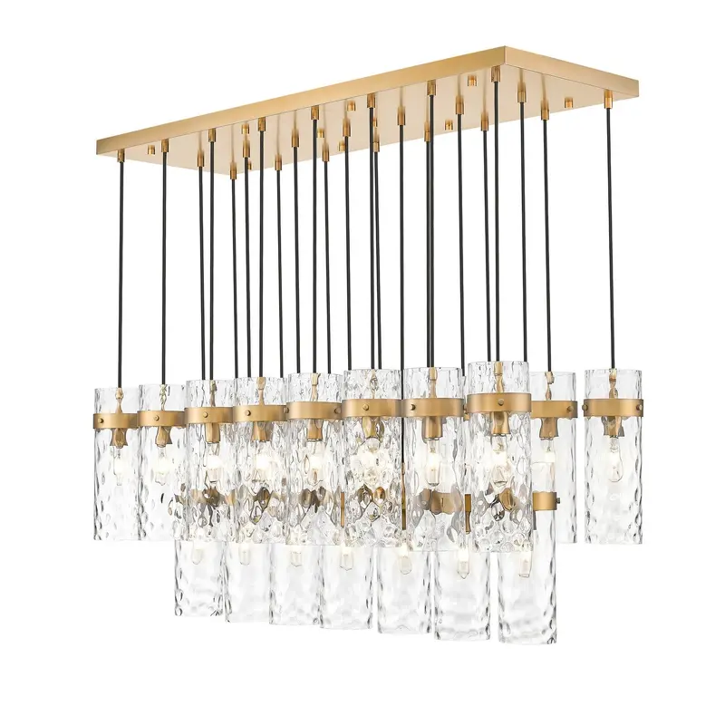 Fontaine 23 Light Linear Chandelier Rubbed Brass