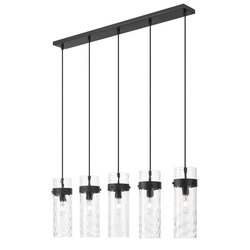 Fontaine Five Light Linear Chandelier Matte Black