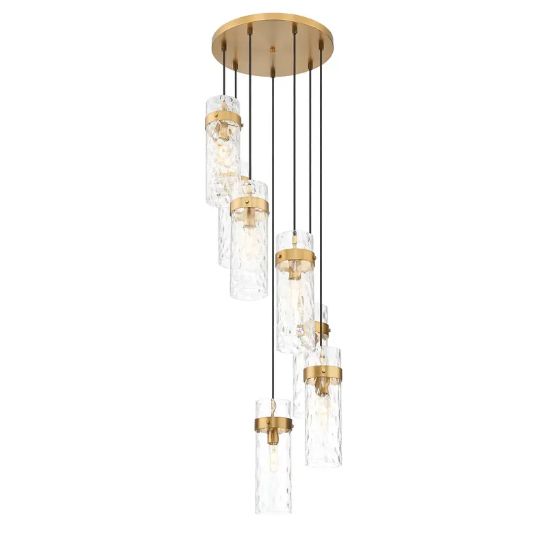 Fontaine Seven Light Chandelier Rubbed Brass