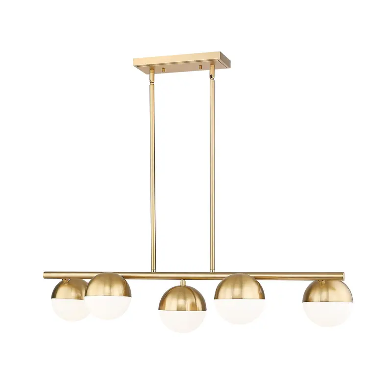 Realm Sphere Five Light Linear Chandelier Modern Gold