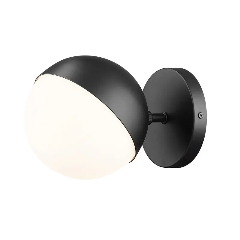 Realm Sphere One Light Wall Sconce Matte Black