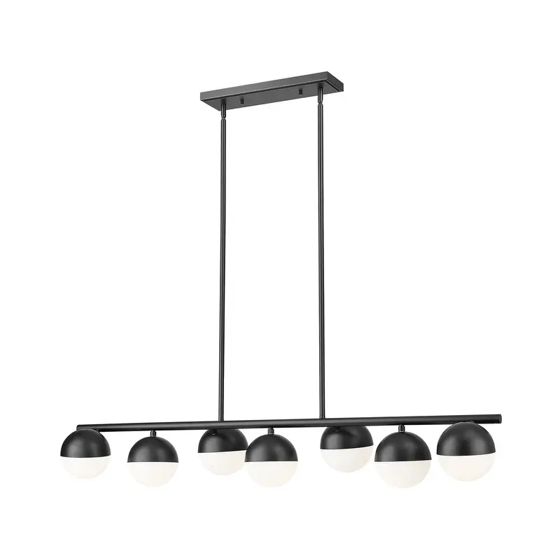 Realm Sphere Seven Light Linear Chandelier Matte Black