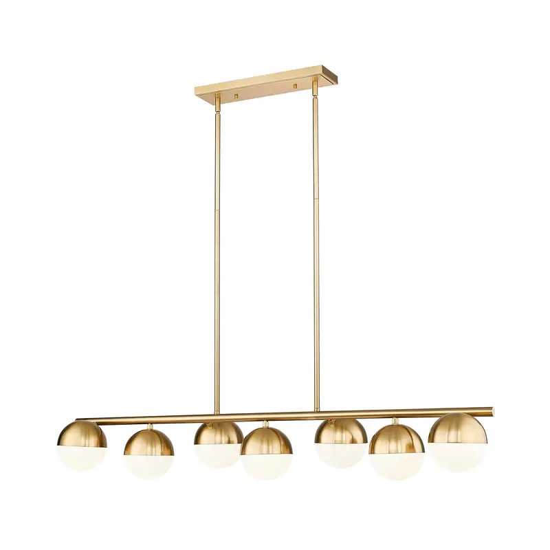 Realm Sphere Seven Light Linear Chandelier Modern Gold