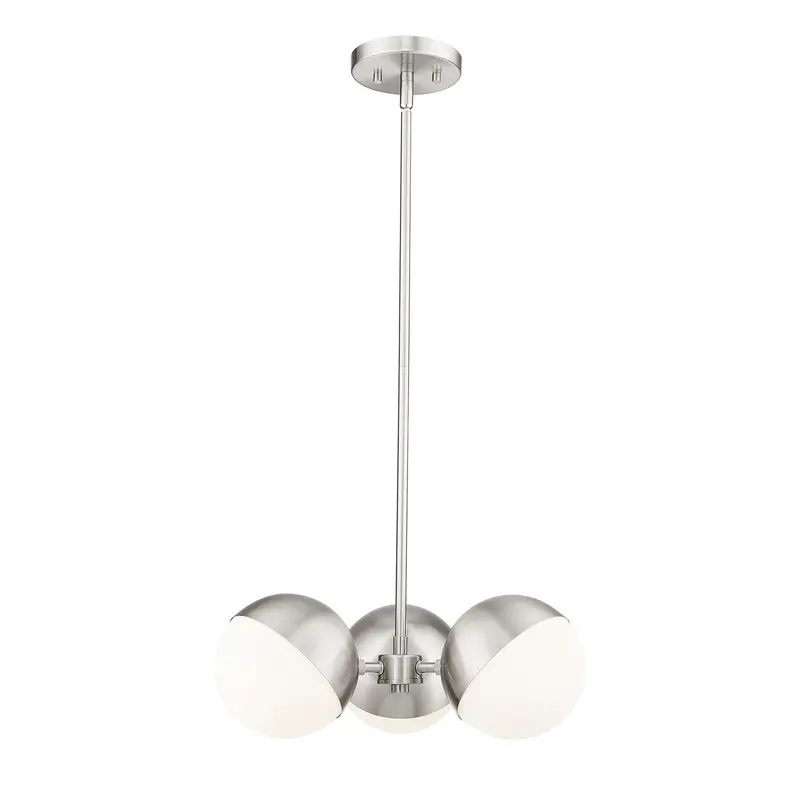 Realm Sphere Three Light Chandelier Brushed Nickel