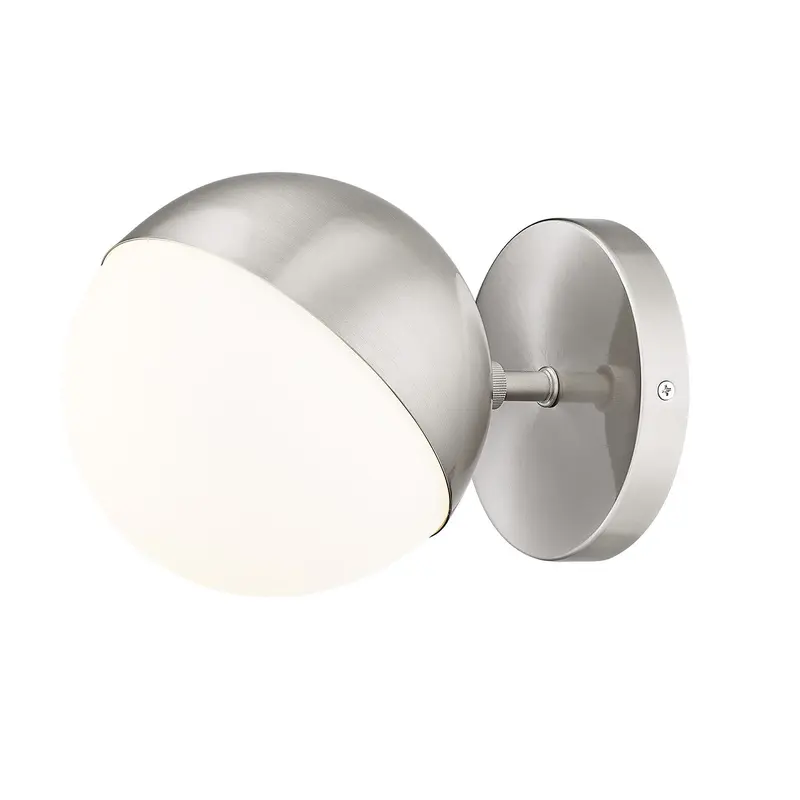 Realm Sphere One Light Wall Sconce Brushed Nickel