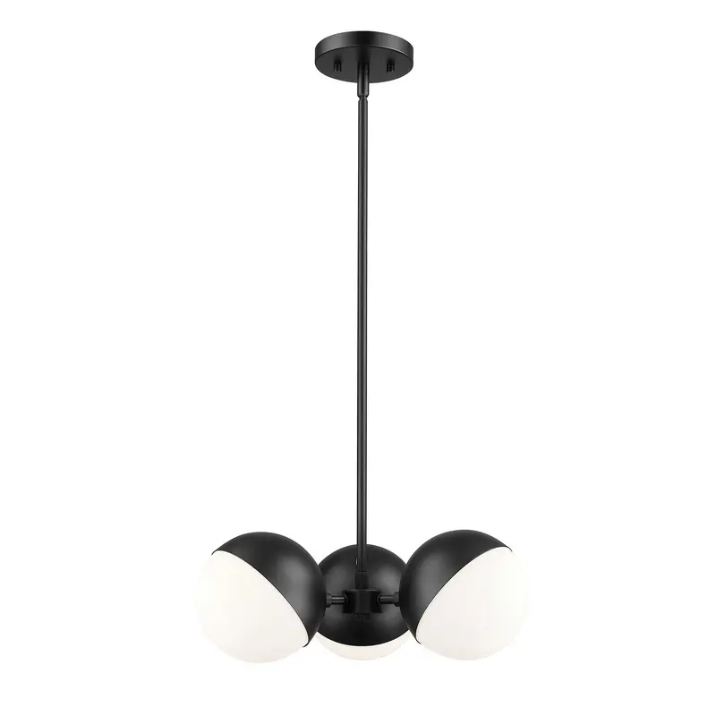 Realm Sphere Three Light Chandelier Matte Black