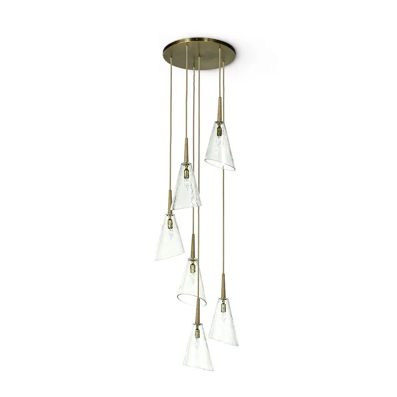 Veraldi Six Light Chandelier Brass
