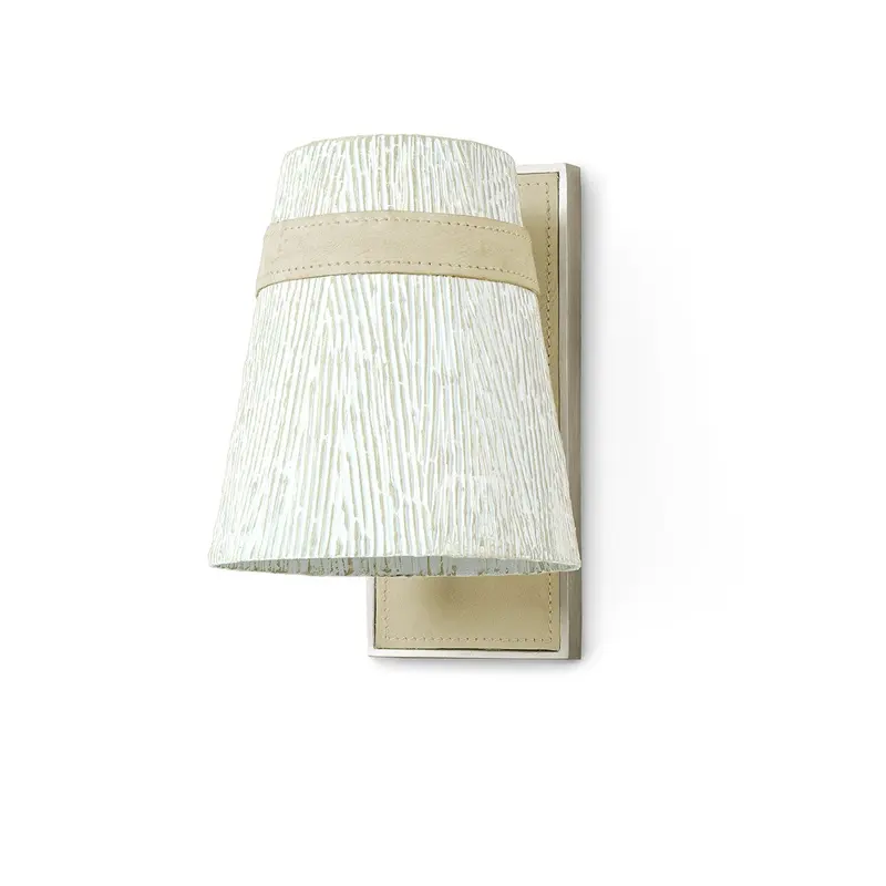 Althea One Light Wall Sconce Pewter / Beige leather