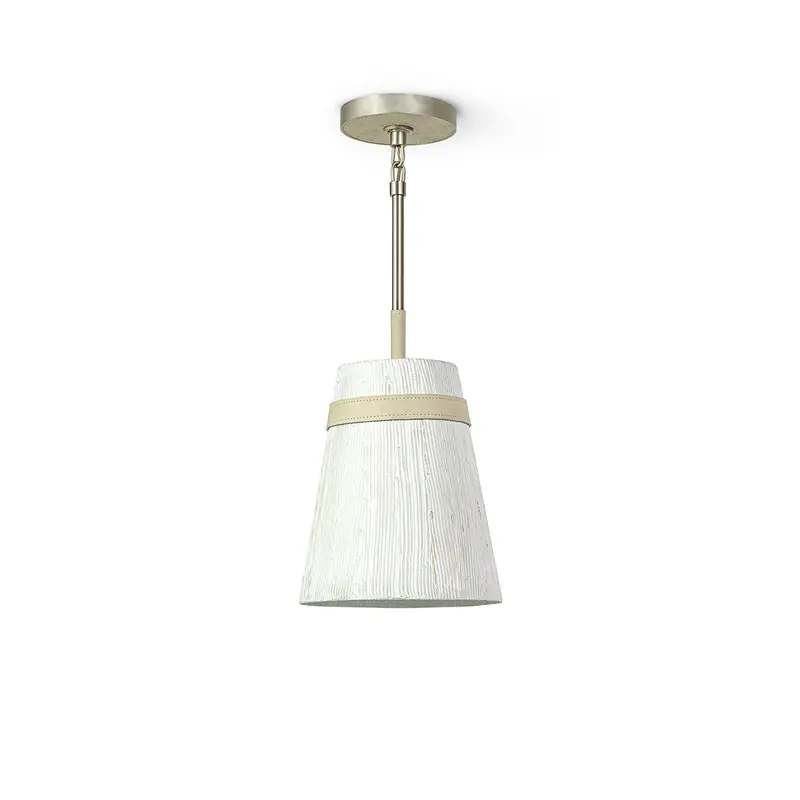 Althea One Light Pendant Pewter / Beige Leather