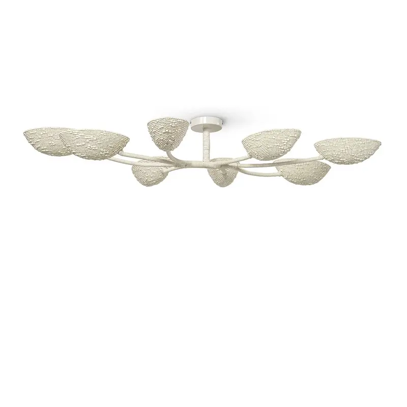 Delilah Eight Light Flush Mount Cream