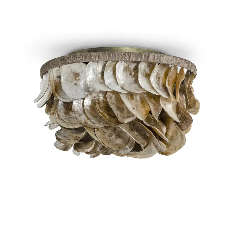 Playa Two Light Semi Flush Mount Antique Brass