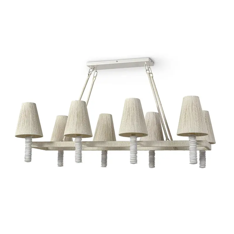 Lassiter Eight Light Linear Chandelier Off-White