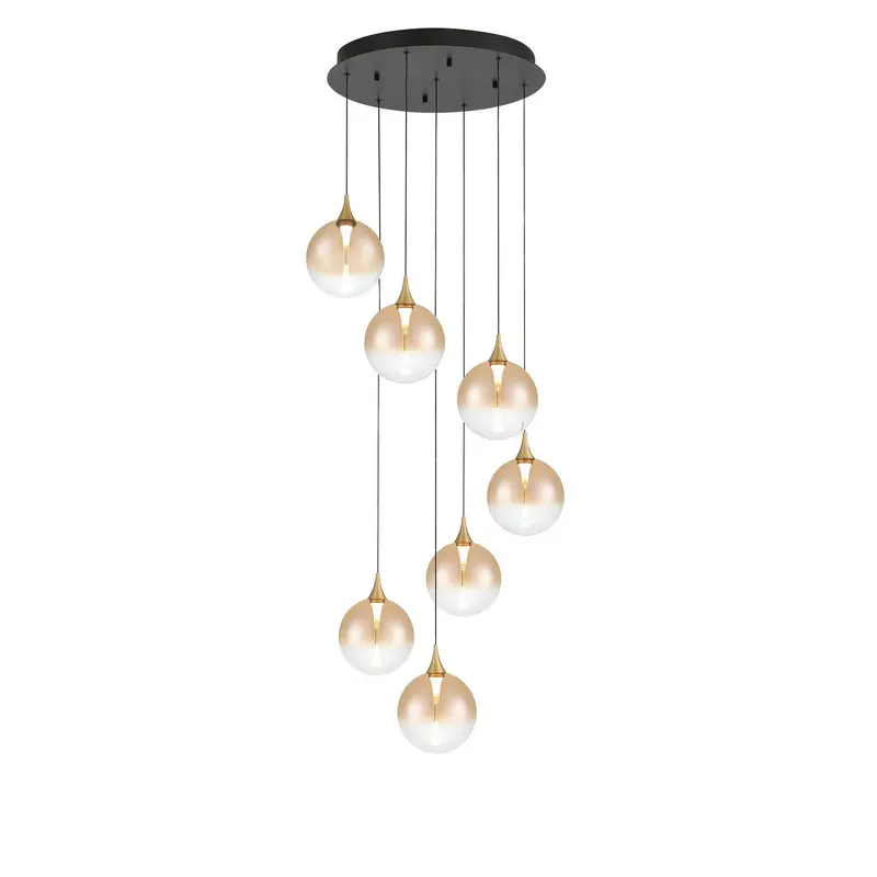 Seven Light Chandelier Gold