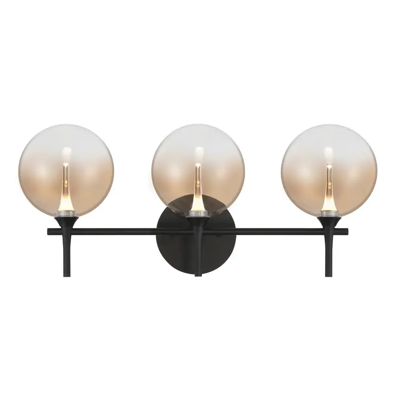 Three Light Vanity Black